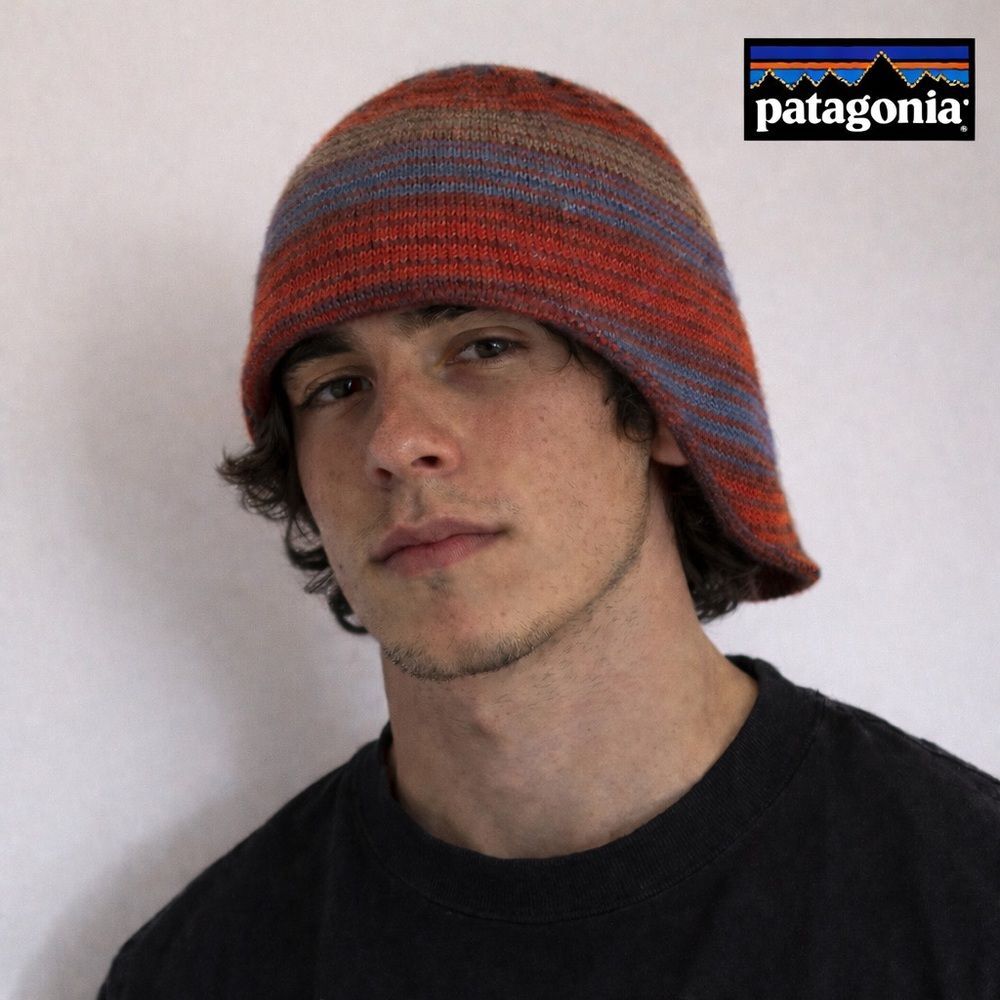 Patagonia Wool Blend Earflap Fleece Lined Beanie Hat Made in France L Streetwear
